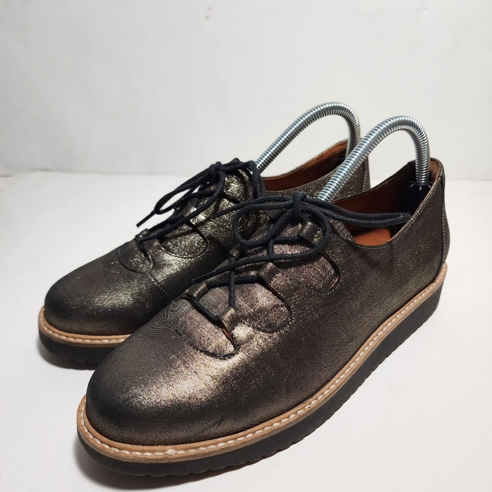 L'AMOUR des PIEDS Ximena Lace-up Loafers Shoes metallic Women Size Sz 7.5